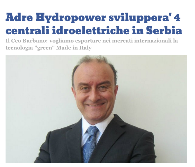 Adre Hydropower sviluppera' 4 centrali idroelettriche in Serbia