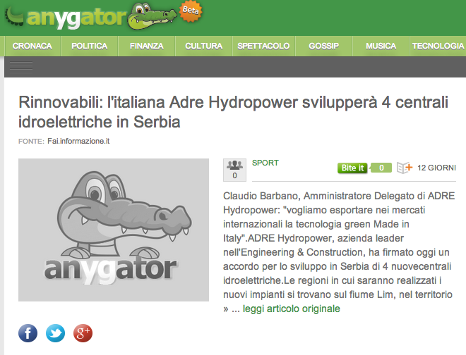Rinnovabili  l'italiana Adre Hydropower svilupperà 4 centrali idroelettriche in Serbia - Sport - Anygator.com